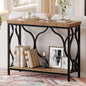 IBF 39.4" Narrow Console Table, Farmhouse Entryway Table in Living Room Hallway Foyer Entrance, Industrial Wood Metal Sofa Table Entry way Behind Couch Tables with 2-Tier Storage Shelves, Rustic Brown - color: Rustic Brown Oak, size: 39 Inch
