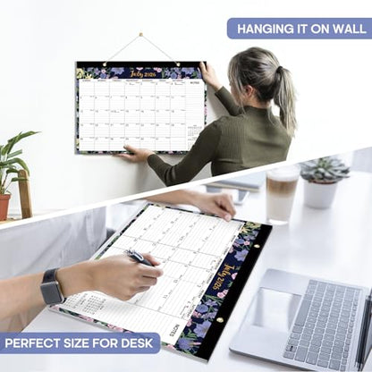 Desk Calendar 2026-2027, 18-Month Calendar Runs from July 2026 to December 2027, Large 17" x 12" Monthly Desktop & Wall Calendar for Home & Office - Midnight Garden - color: g-Midnight Garden, size: Jul 2026 – Dec 2027