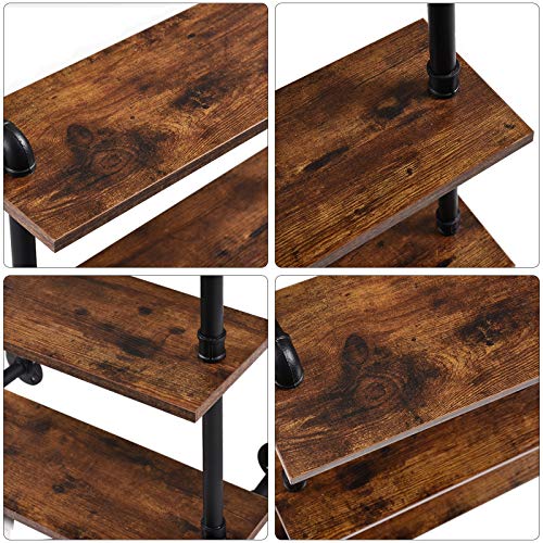 IBUYKE 3-Tiers Industrial Pipe Shelves, Pipe Floating Shelves RF-TM003 | Rustic Wall Mount Bookcase,Metal Bracket Storage Wall Shelf for Bedroom, Kitchen - size: 3 Tier