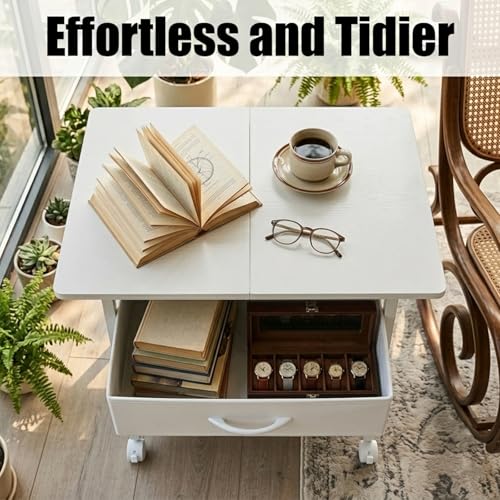 22" x 15" Under Desk Rolling Printer Stand, 2-Tier Industrial Mobile Printer Table with Strong Fabric Drawer, Storage Shelf, Steel Frame and Lockable Wheels, Printer Cart for Home Office (White) - color: White