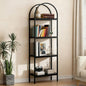 Garvee Arched Bookshelf 4 Tier, Arched Display Racks with Metal Frame | Tall Standing Bookshelves,Modern Open Storage Shelf Display Rack for Bedroom, Living Room, Home Office - color: 4-tier Black