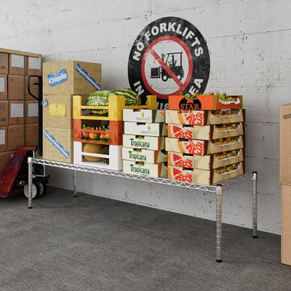 18" Deep x 60" Wide x 14" Height Wire Shelving Kit | 1-Tier | NSF Commercial Storage Rack Unit - size: 18" Deep x 60" Wide