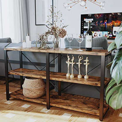 IRONCK Bookshelf Double Wide 55 in 3-Tier, Industrial Bookcases, Wood and Metal Bookshelves, Book Shelves for Home Office Decor Display - size: 55 In