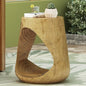 Merax Hollow MGO Accent Side Table, Unique Modern End Table with Wide Pedestal & Tabletop, Small Drink Tables for Living Room, Bedroom Night Stand Bedside Table, No Assembly Required, Natural - color: Natural