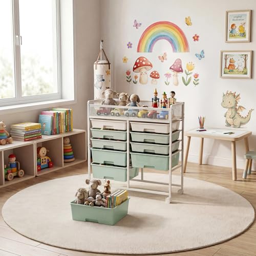 2 Pack Rolling Craft Cart with 10 Drawers, Art Craft Organizers and Storage with Lockable Wheels, Utility Cart for Organizing Arts and Crafts,Yarn,Toy, School Supplies - size: 10-Drawers(2 Pack)
