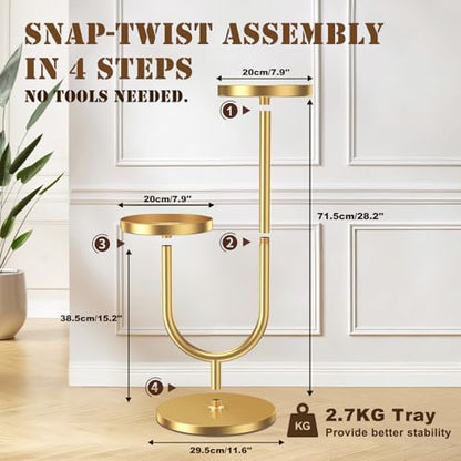 Matekxy U-Shape Metal Plant Stand Indoor Outdoor Stable Mid Century Flower Pot Feel Tool Holders Corner Tall Plant Shelves Planter Rack Display for Livingroom, Bedroom, Office - Gold