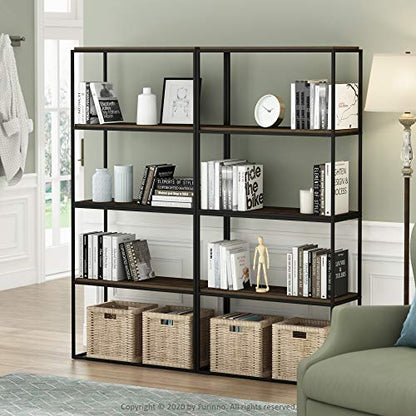 Furinno Moretti Modern Wide Stackable Metal Shelf, Columbia Walnut - color: Columbia Walnut, size: Stackable Metal Frame