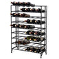 MyGift Gray Metal Wine Rack Freestanding Floor Stand, 9 Tier Wine Bottle Shelf - Holds up to 54 Bottles - color: Grey