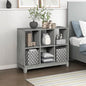 Lexicon Cube Bookshelf, 2 Tier 6-Cube Low Bookcase, Display Cabinet with Legs, Wood Book Shelf Organizer Storage Shelf, Book Shelves for Bedroom, Living Room, Office, Grey - color: Grey, style: 6 Cube Bookcase