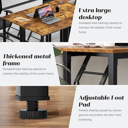 Need Office Computer Desk -35.8 L Sturdy and Heavy Duty Folding Laptop Table,Writing Table/Home Office Desk/Sewing Table, No Assembly Required, Rustic Brown & Black Frame - color: Rustic Brown & Black Frame, size: 35.8inch