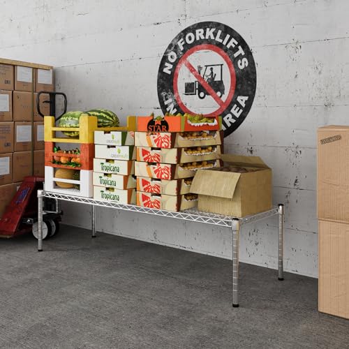 18" Deep x 54" Wide x 14" Height Wire Shelving Kit | 1-Tier | NSF Commercial Storage Rack Unit - size: 18" Deep x 54" Wide