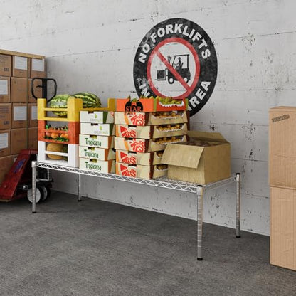 18" Deep x 54" Wide x 14" Height Wire Shelving Kit | 1-Tier | NSF Commercial Storage Rack Unit - size: 18" Deep x 54" Wide