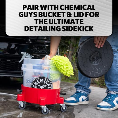 Chemical Guys, Creeper Rolling Bucket Dolly, 5 Casters, for 3.5 to 7.5 Gal | Heavy-duty dolly rolls wash buckets on five 360-degree casters, fits standard 3.5 to 7.5 gallon buckets - size: (Pack of 1)