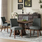 COLAMY Upholstered Dining Chairs Set of 4 with Wood Legs, Dark Grey | Mid Century Kitchen Chairs with Back, Fabric Side Dining Room Chairs for Dining Room Restaurant - color: Dark Grey, size: Set of 4