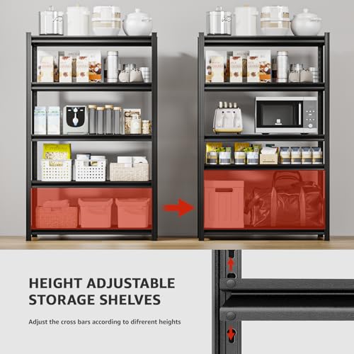 5-Tier 35" W x 15.8" D x 72" H Garage Shelving 3000LBS Storage Shelves Heavy Duty Metal Shelf Unit Adjustable Basement Industrial Storage Racks (72 * 35 * 15.8) - size: 5T 35" W x 15.8" D x 72" H