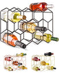 Gusto Nostro Countertop Wine Rack - 14 Bottle Freestanding Modern Black Metal Small - 3 Tier Tabletop Wine Holder Stand for Cabinet, Pantry - Wine Racks Countertop - No Assembly Required - color: Black