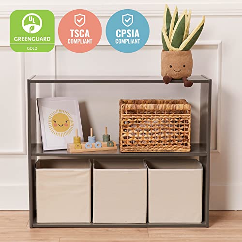 ECR4Kids Streamline 2-Shelf Double-Sided Storage Cabinet, 30in, Classroom Furniture, Grey Wash - color: Grey Wash