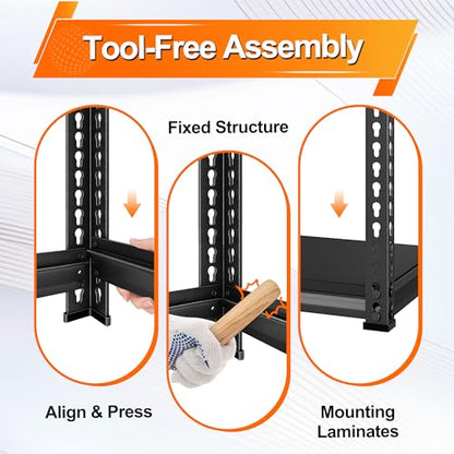 Utility Storage Garage Shelving - 48'' Wide 1500 Lbs Heavy Duty 3 Tier Metal Shelves Adjustable - Freestanding Rack Units for Basement Kitchen Pantry - Black 48" W x 16" D x 39" H - size: 48"Wx16"D-3T-BK