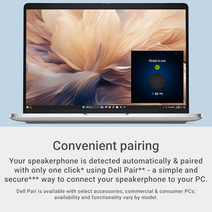Dell Pro Plus Wireless Speakerphone - SL525 - USB-C, Zoom/Microsoft Teams Certified, Wired/Wireless, Bluetooth 5.3, Omni-Directional, AI-Based Noise Cancellation - style: SL525