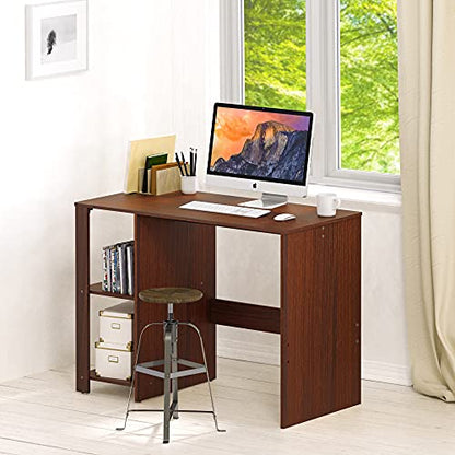 SHW 38-Inch Home Office Computer Desk with Shelves, Cherry - color: Cherry