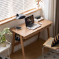 100% Solid Rubber Wood Desk Home Office Desk Mid Century Modern Writing Computer Desk with Drawer for Home Office 47.24" W Natural Wood - color: Natural Wood-rubberwood, size: 47.24"W