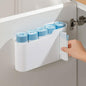 Trash Bag Holder, Stackable Garbage Bag Dispenser, Compact Dispenser with Built-In Slot for Multi-Roll Storage, Kitchen Bathroom and Utility Room Organizer, White