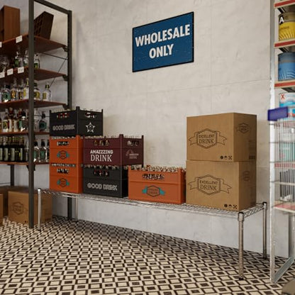 18" Deep x 72" Wide x 14" Height Wire Shelving Kit | 1-Tier | NSF Commercial Storage Rack Unit - size: 18" Deep x 72" Wide