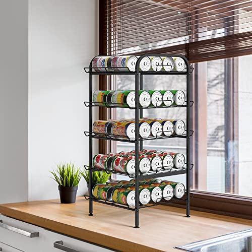 Water Bottle Organizer 5 Tier FreeStanding Water Bottle Storage Shelf Adjustable Water Bottle Holder Stand Metal Beverage Can Rack for Pantry Kitchen Party Black - size: 5 TIER