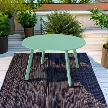 Grand Patio Round Steel Patio Coffee Table, Weather Resistant Outdoor Large Side Table, Mint Green… - color: Mint Green, style: 1 PC