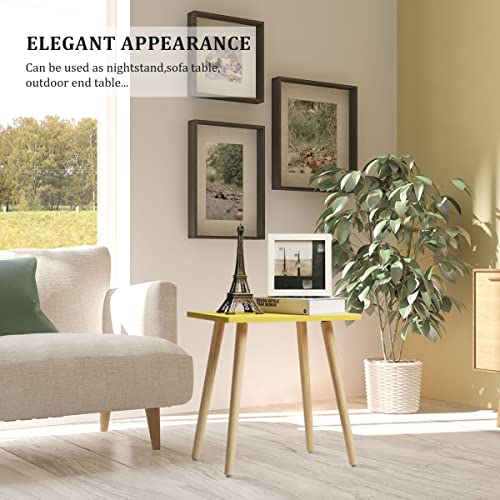 FORAOFUR Side Table, Small End Table Accent Living Room Bedroom Balcony Office, Modern Bedside Home Decor, Easy Assembly, (Yellow, 15.75D x 11.8W 16.54H in) | Yellow wood, modern rectangular, fits living/bedroom/balcony, compact, versatile, sturdy nightst