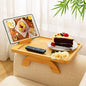 SINWANT Couch Arm Tray Table, Large Space 15.75"x 11.8" Bamboo Couch Armrest Table with 360° Rotating Phone Holder,Foldable Sofa Armrest Tray for Eating Snacks Drinks Remote Books - color: Large Natural
