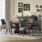 COLAMY Upholstered Dining Chairs Set of 6, Mid Century Modern Kitchen Chairs with Back, Farmhouse Fabric Side Dining Room Chairs with Wood Legs for Dining Room Restaurant, Dark Grey - color: Dark Grey, size: Set of 6