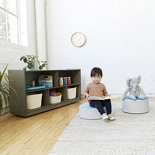 ECR4Kids 5-Compartment Mobile Storage Cabinet, Toddler, Classroom Furniture, Grey Wash - color: Grey Wash