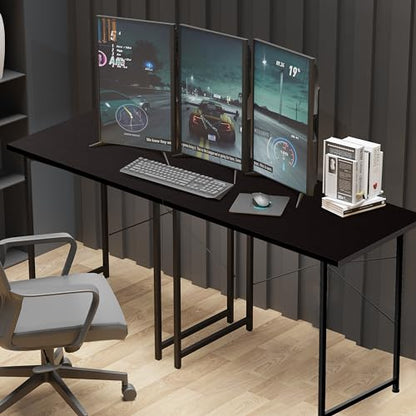 Small Space Writing Desk with Headphone Hooks, Modern Simple Design, Suitable for Study, Home Office and Living Room - color: Basic Black, size: 32 Inch