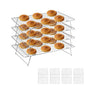 Cooling Rack 16"x10", 4-Tier Stackable & Collapsible Cooling Racks | Cooling Racks for Cooking and Baking, Roasting, Grilling, Oven & Dishwasher Safe (Silver, 4-Tier) - color: Silver, size: 4-Tier