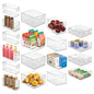 iDesign Stackable Plastic Handle Bin Storage Organizers, 18 Pack, Clear | For Kitchen, Fridge, Pantry, Home, Assortment Set - style: Pack of 18