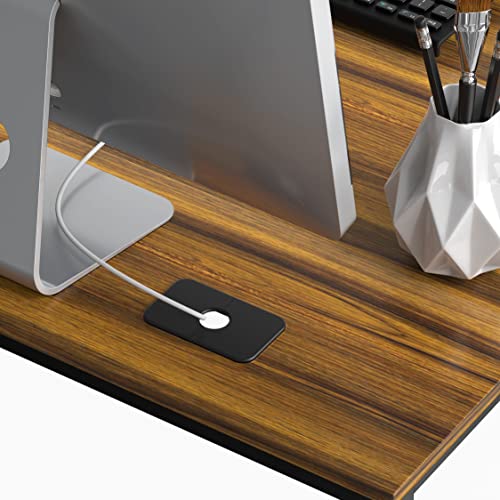 SHW Mission 55 x 60 Inches L-Shape Home Office Computer Desk, Walnut - color: Walnut, size: 55-Inch L-Shaped