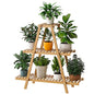 Bamboo Plant Stand - Indoor/Outdoor 3 Tier Plant Ladder, 8 Potted Flower Holder, Natural - color: Natural