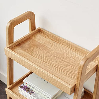 GDFStudio 3-Tier Wood Shoe Rack & Storage Bench,Versatile Organizer with Oak Frame & Timeless Design, Easy Assembly for Entryway,Living Room,Bedroom, Bathroom,Kitchen,Hallway,Natural - color: Natural