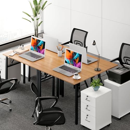 Need Office Computer Desk - 47.2L Sturdy and Heavy Duty Folding Laptop Table,Writing Table/Home Office Desk/Sewing Table,No Assembly Required (Teak Color) AC5BB12060 - color: Teak & Black Frame, size: 47inch