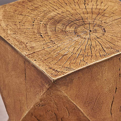 Christopher Knight Home Manuel Light-Weight Concrete Accent Table, Natural, 12.5D x 12.5W x 17.75H in - color: Manue,natural