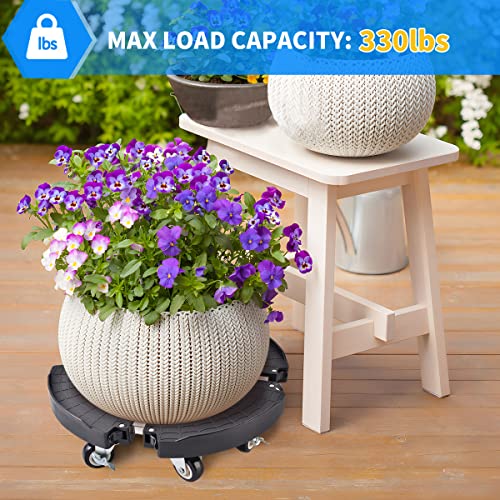 TreeGun Plant Caddy with Wheels Heavy Duty with 8 Lockable Casters, Rolling Plant Stand Adjustable for 8 inch-22 inch Outdoor Indoor Large Plant, Plant Dolly with Wheels Heavy Duty 500lbs Capacity - size: 1 PACK