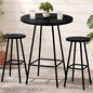 Best Choice Products 3-Piece Patio Dining Set, Bar Height, Outdoor Bistro Set, Outdoor Round Bar Table w/ 2 Bar Stools, Steel - Black - color: Black