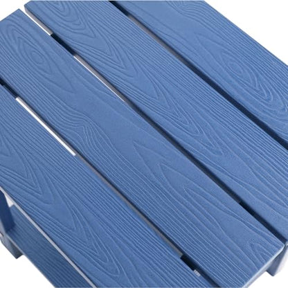 Small Leisure Line Side Table, 2-Tier Adirondack Side Table Outdoor with Open Shelf, 16 in Wooden Deck Table for Patio Porch Pool, 200 Lbs Capacity, Easy Assembly (Dark Blue) - color: Dark Blue