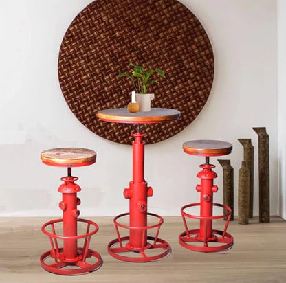 Topower Industrial Bar Table 38.58-48.43" Adjustable Pub Table Kitchen Dining Coffee Bistro Table Antique Red - color: Antique Red