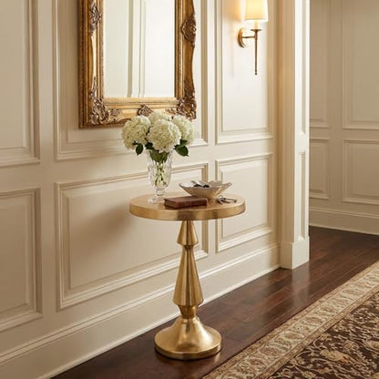 OBJET D'ART Larissa Medium Round Metal Side Table, 21.5" H | Vintage Metal Accent, Accent Table, Pedestal, Cocktail, Drink Table, Living Room, Small Spaces, Larissa, Easy to Display - style: Larissa Grande