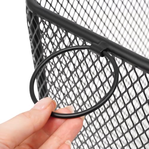 Laundry Hamper with Wheels, Rolling Laundry Basket Cart, Rectangular Metal Mesh Clothes Hamper with Metal Pull Handle for Laundry Room and Bedroom(Black, 16.9" x 9" x 17.7") - color: Black, size: 26.77 x 21.5 x 26in
