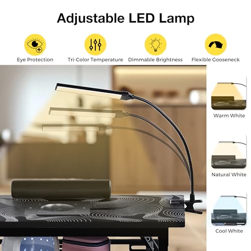 Portable Foldable Manicure Table with Dust Collector, Rolling Nail Tech Desk with LED Lamp, Wrist Rest, Lockable Wheels & Carrying Case for Home Salon, Travel & Mobile Nail Techs (Black White Wave) - color: Black White Wave