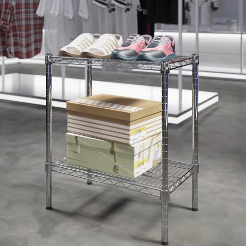 14" Deep x 24" Wide x 27" Height Wire Shelving Kit | 2-Tier |NSF Commercial Storage Rack Unit - size: 14" Deep x 24" Wide