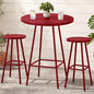 Best Choice Products 3-Piece Patio Dining Set, Bar Height, Outdoor Bistro Set, Outdoor Round Bar Table w/ 2 Bar Stools, Steel - Red - color: Red